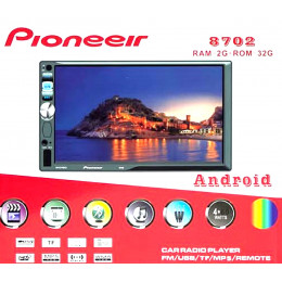 автомагнитола 7″дюйм+Android 2/32GB+сенсорный экран+MP5+Bluetooth+USB+AUX+радио 8702
