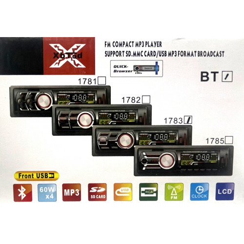 автомагнитола+Bluetooth+USB+AUX+Радио 1783BT