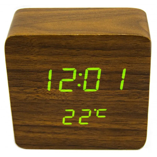 часы (деревянные)+дата+температура VST-872/4 (ярко-зеленый) 1 сорт