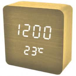 часы (деревянные)+дата+температура VST-872/6 (белый)  1 сорт