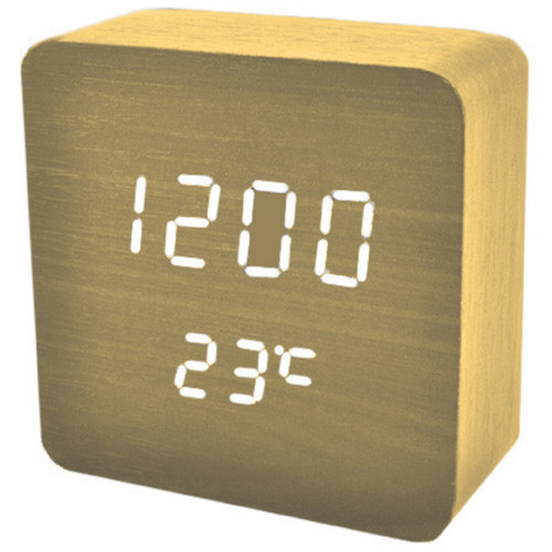 часы (деревянные)+дата+температура VST-872/6 (белый)  1 сорт