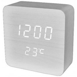 часы (деревянные)+дата+температура VST-872/6 (белый)  1 сорт
