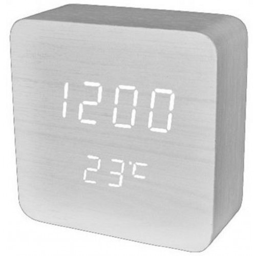 часы (деревянные)+дата+температура VST-872/6 (белый)  1 сорт