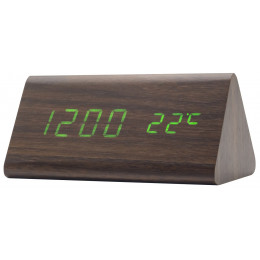 часы (деревянные)+дата+температура X1301/4 (ярко-зеленый) 
