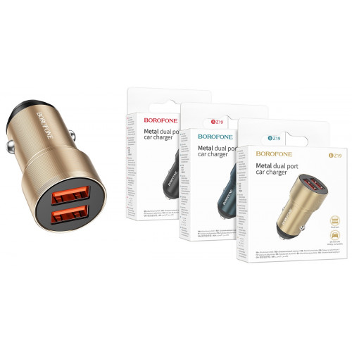 авто зарядка 2 USB Borofone BZ19