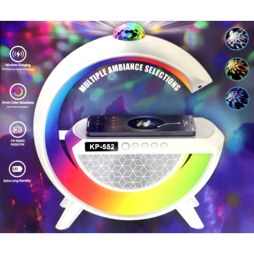 лампа+ночник RGB+колонка+часы+зарядная станция KP552