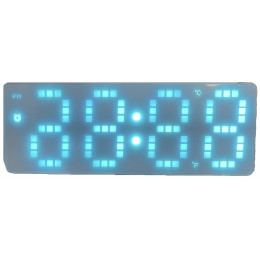 часы настольные зеркальные+дата+температура X8017L/5 (ярко-синий) 
