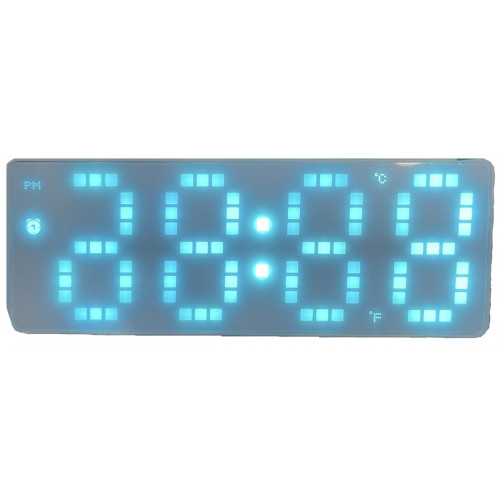 часы настольные зеркальные+дата+температура X8017L/5 (ярко-синий) 
