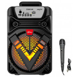 колонка+Bluetooth+USB+SD+радио+аккумулятор+микрофон+эквалайзер+светомузыка ZQS-6140