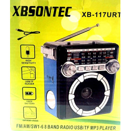 радиоприемник SONTEC+USB+SD+фонарик+аккумулятор XB-117URT