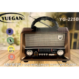 радиоприемник YUEGAN+Bluetooth+USB+SD+аккумулятор YG-225BT