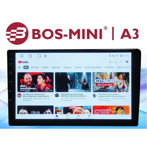 автомагнитола 9″дюйм+Android 2/32GB+сенсорный экран+MP5+Bluetooth+USB+AUX+радио Bos mini A3