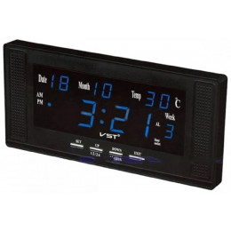 часы настенные+дата+температура VST-729W/5 (ярко-синий) 1 сорт