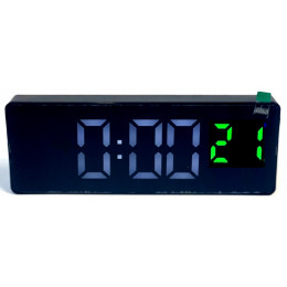 часы настольные+дата+температура X0715/4 (белый+ярко-зеленый)