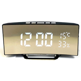 часы настольные зеркальные+дата+температура X7816/6 (белый)