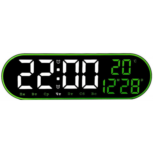 часы настенные+дата+температура+пульт X8021/6 (белый)