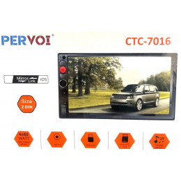 автомагнитола 7″дюйм+сенсорный экран+MP5+Bluetooth+USB+AUX+радио Pervoi CTC-7016