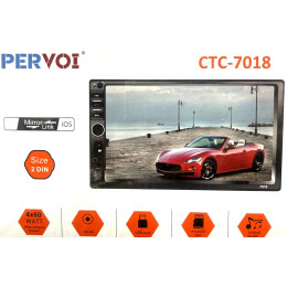автомагнитола 7″дюйм+сенсорный экран+MP5+Bluetooth+USB+AUX+радио Pervoi CTC-7018