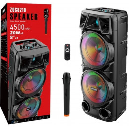 колонка+Bluetooth+USB+SD+радио+аккумулятор+микрофон+эквалайзер+светомузыка ZQS-8210