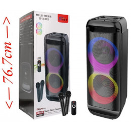 колонка+Bluetooth+USB+SD+радио+аккумулятор+микрофон 2шт+эквалайзер+светомузыка ZQS-8288