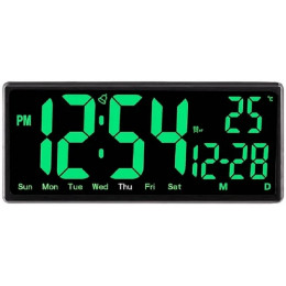 часы настенные+настольные+дата+температура DS-3809L-G (зеленый)
