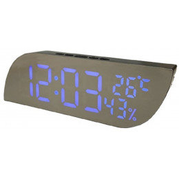 часы настольные+дата+температура NA-7818-1 (синий) 