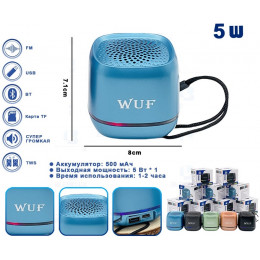 колонка+Bluetooth+USB+SD+радио+светомузыка+аккумулятор WUF-W62  (5W)