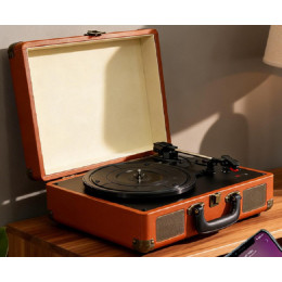 виниловый проигрыватель+Bluetooth+AUX+RCA+аккумулятор+от сети TR-102