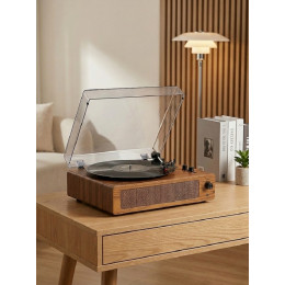виниловый проигрыватель+Bluetooth+AUX+RCA+аккумулятор+от сети TR-108