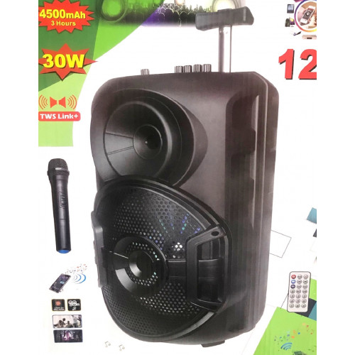 бумбокс+Bluetooth+USB+SD+радио+аккумулятор+микрофон+эквалайзер+светомузыка ZQS-12106