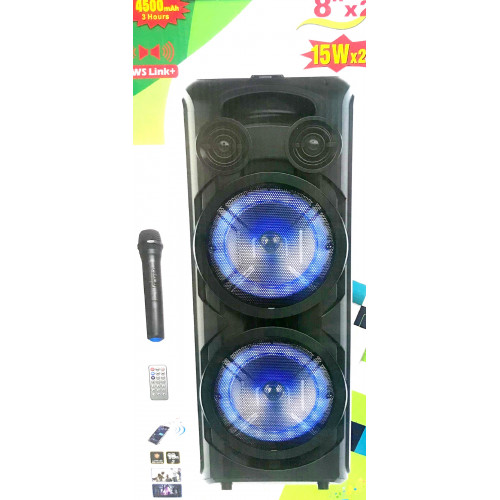 бумбокс+Bluetooth+USB+SD+радио+аккумулятор+микрофон+эквалайзер+светомузыка ZQS-8208