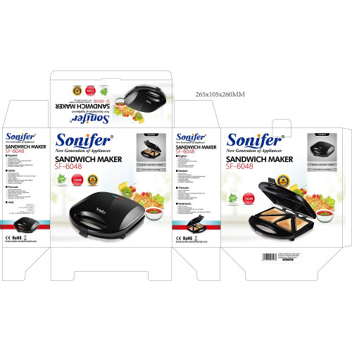 сендвичница-вафельница Sonifer, мощность 750w SF-6048