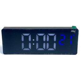 часы настольные+дата+температура X0715/5 (белый+ярко-синий)