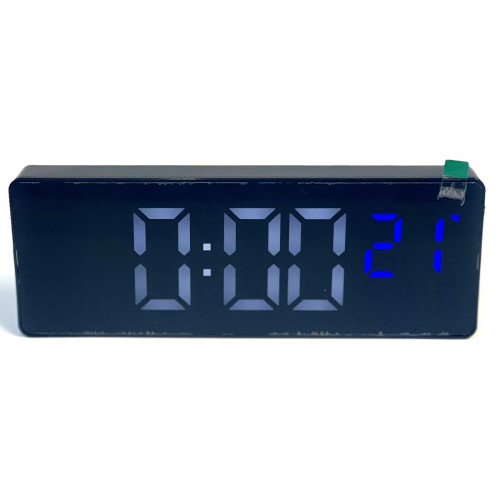 часы настольные+дата+температура X0715/5 (белый+ярко-синий)