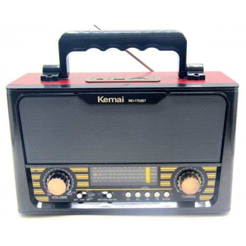 радиоприемник Ретро KEMAI+Bluetooth+USB+SD+аккумулятор MD-1703BT