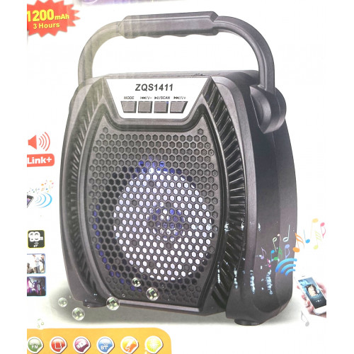 бумбокс+Bluetooth+USB+SD+радио+аккумулятор 18650+светомузыка ZQS-1411