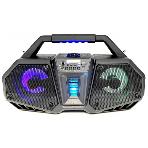 бумбокс+Bluetooth+USB+SD+радио+аккумулятор 18650+светомузыка ZQS-4216