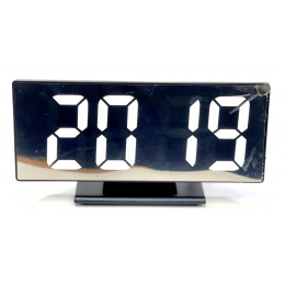 часы настольные зеркальные+дата+температура DS-3618L/6 (белый)