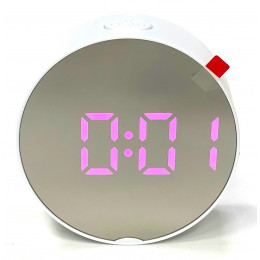 часы настольные зеркальные+дата+температура DT-6505/7 (фиолетовый)