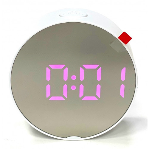 часы настольные зеркальные+дата+температура DT-6505/7 (фиолетовый)