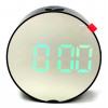 часы настольные зеркальные+дата+температура DT-6505/4 (ярко-зеленый)