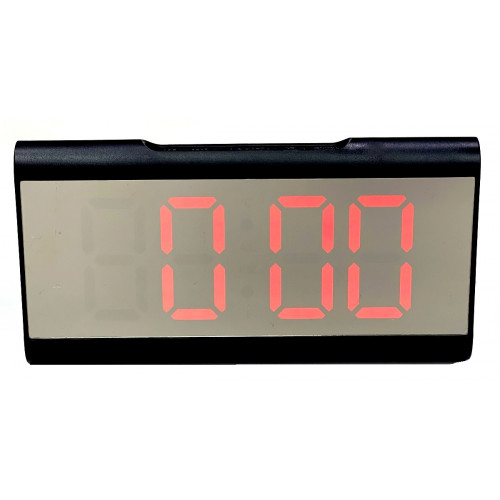 часы настольные зеркальные+дата+температура X6098/1 (красный)