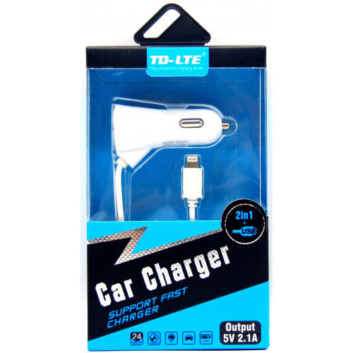 автозарядка+USB TD-C37