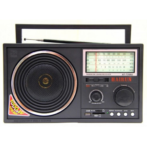 радиоприемник HAIRUN+USB+SD+аккумулятор AT-7350UA
