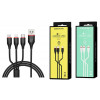кабель 3в1 Micro+iphone+Type-C Borofone BX17