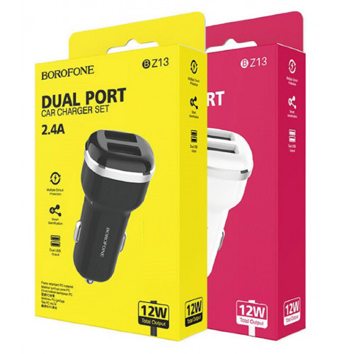 авто зарядка 2 USB Borofone BZ13