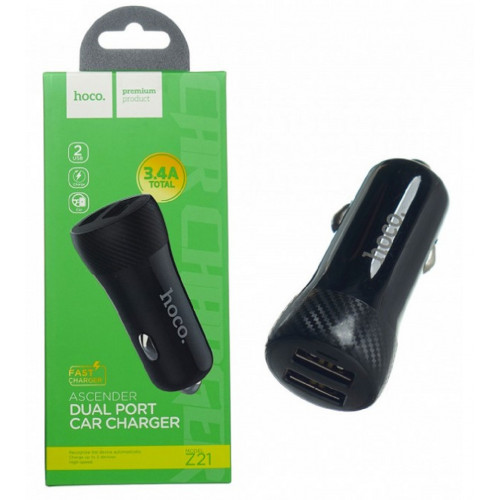 авто зарядка 2 USB Hoco Z21