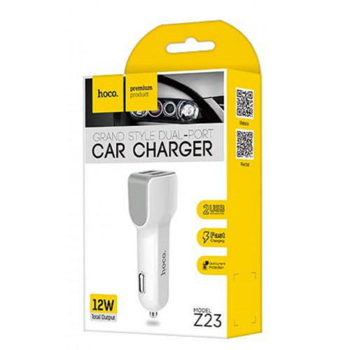 авто зарядка 2 USB Hoco Z23