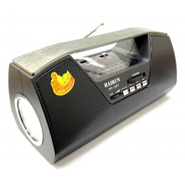 радиоприемник HAIRUN+Bluetooth+USB+SD+фонарик+аккумулятор 18650+солнечная зарядка HR-S12BT
