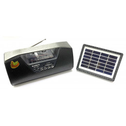 радиоприемник HAIRUN+Bluetooth+USB+SD+фонарик+аккумулятор 18650+солнечная зарядка HR-S12BT